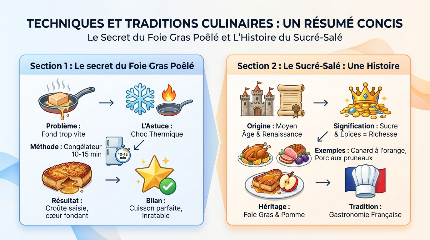 Techniques culinaires et traditions du foie gras poêlé