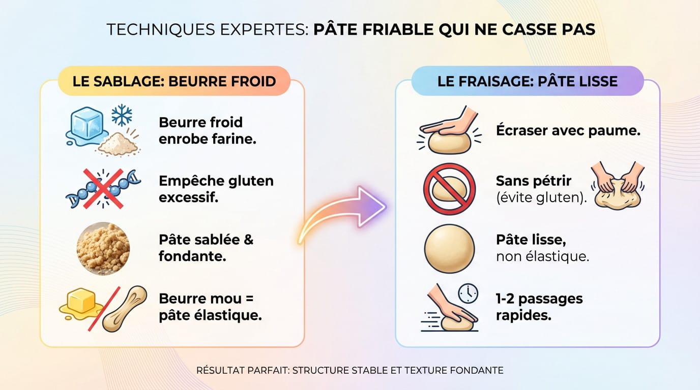 Technique de fraisage de la pâte sucrée à la main sur plan de travail