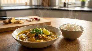 Recette de curry poulet léger avec lait de coco et épices asiatiques