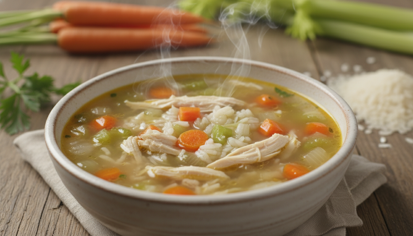 découvrez notre recette légère de bouillon de poulet aux légumes frais et riz fondant, idéale pour un repas savoureux et réconfortant.