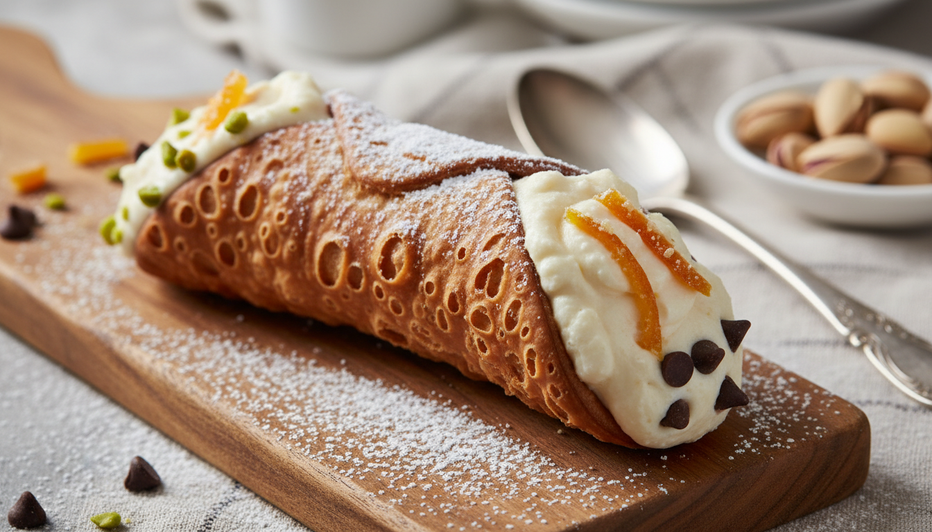découvrez la recette facile des cannoli dorés au four, garnis d'une crème pâtissière à la vanille, pour un délice artisanal à savourer chez vous en toute simplicité.
