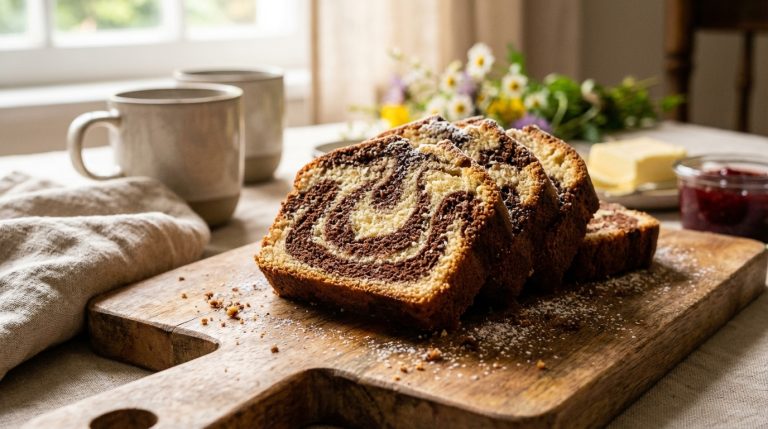 découvrez ce cake marbré simplissime, une recette facile et rapide qui vous rendra complètement accro grâce à son goût délicieux et sa texture moelleuse.