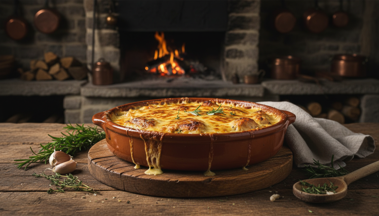découvrez ce gratin savoureux au blanc de poulet et crème, un plat réconfortant qui rappelle les repas traditionnels de grand-mère, parfait pour les soirées d’hiver froides et cosy.