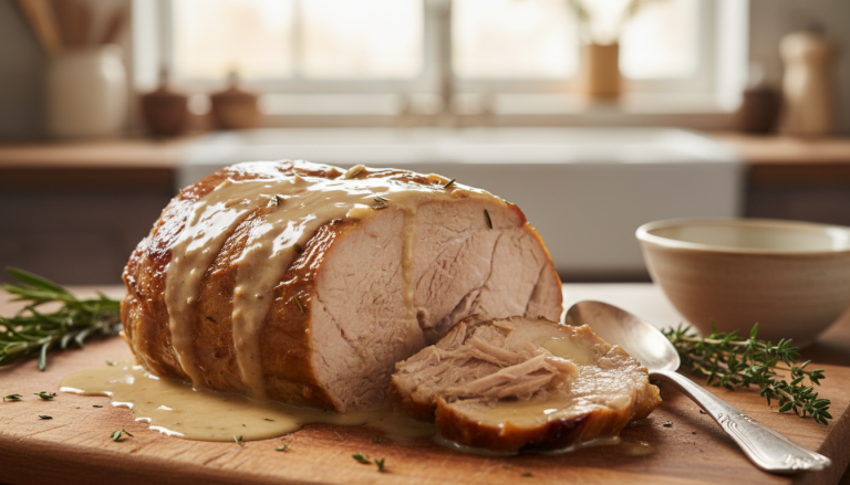 découvrez ce rôti de porc mijoté au lait, une recette savoureuse et tendre qui fond en bouche, parfaite pour un repas réconfortant à partager.