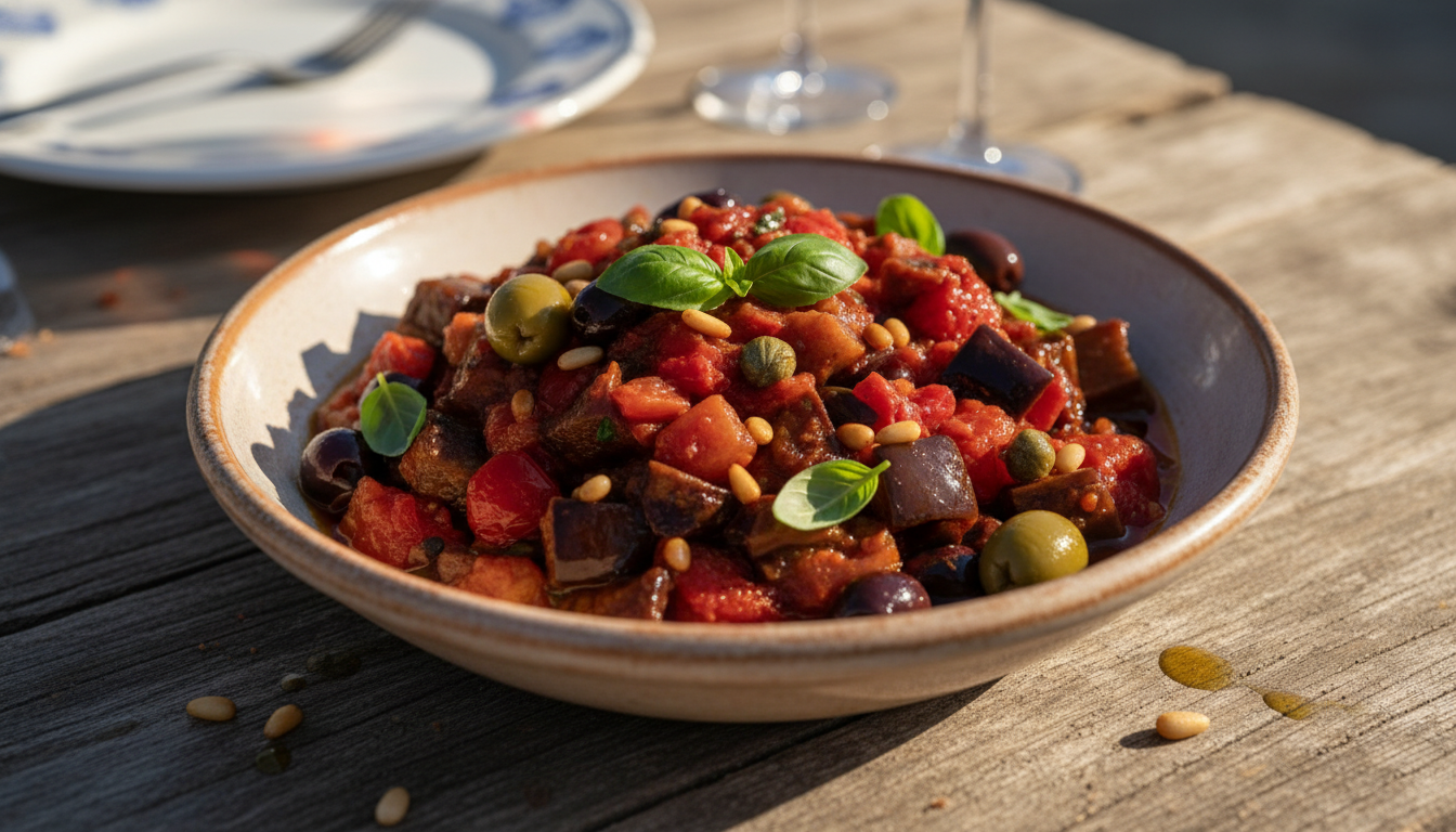 découvrez cette caponata sicilienne maison, un véritable rayon de soleil en bouche qui vous transporte directement sous le soleil de sicile, bien loin des souvenirs de vacances.