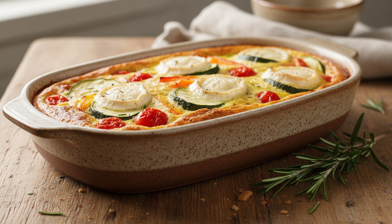 découvrez notre recette de clafoutis salé aux légumes frais et fromage de chèvre crémeux, parfaite pour un repas gourmand et équilibré.