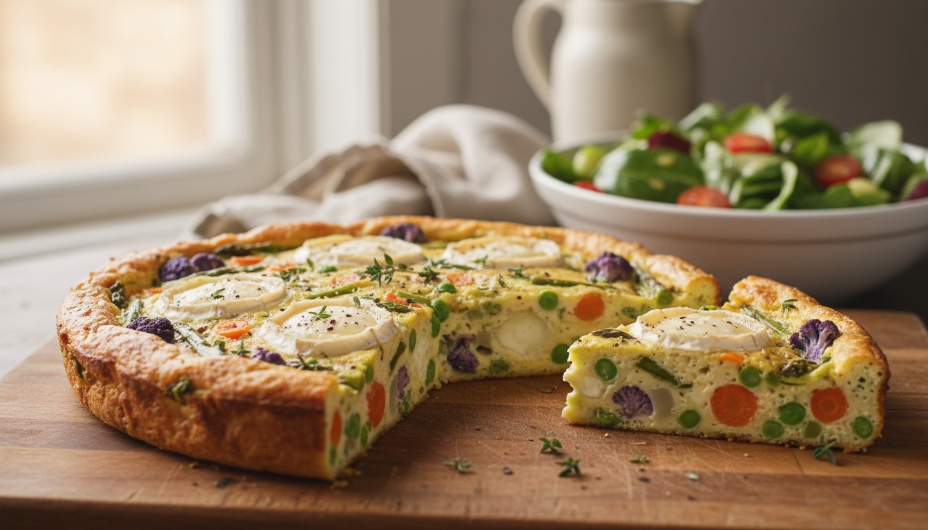 découvrez notre recette de clafoutis salé, un plat savoureux alliant légumes frais et fromage de chèvre crémeux, parfait pour un repas gourmand et équilibré.