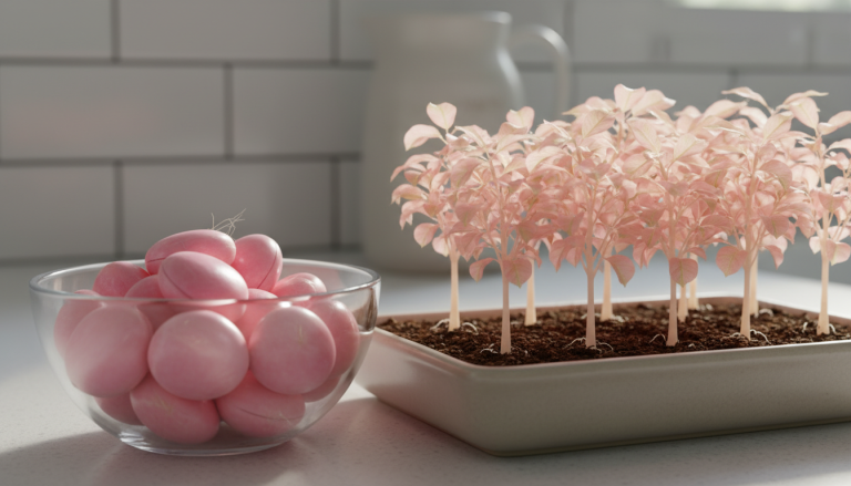 découvrez comment transformer les noyaux d'un fruit festif en une mini forêt rose en seulement un mois grâce à une méthode simple de conservation après le repas.