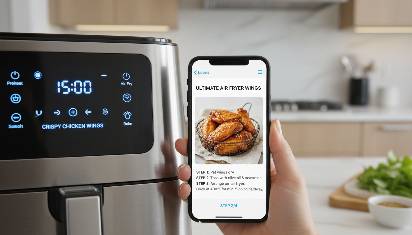 découvrez le cosori iconic single, un airfryer en inox qui vous permet de préparer des frites délicieusement saines, croustillantes et légères en un rien de temps.
