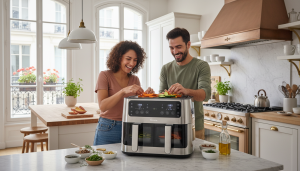 découvrez la friteuse sans huile oqcsuat 10l, alliant puissance et double compartiment pour une cuisson saine, rapide et efficace de vos plats préférés.
