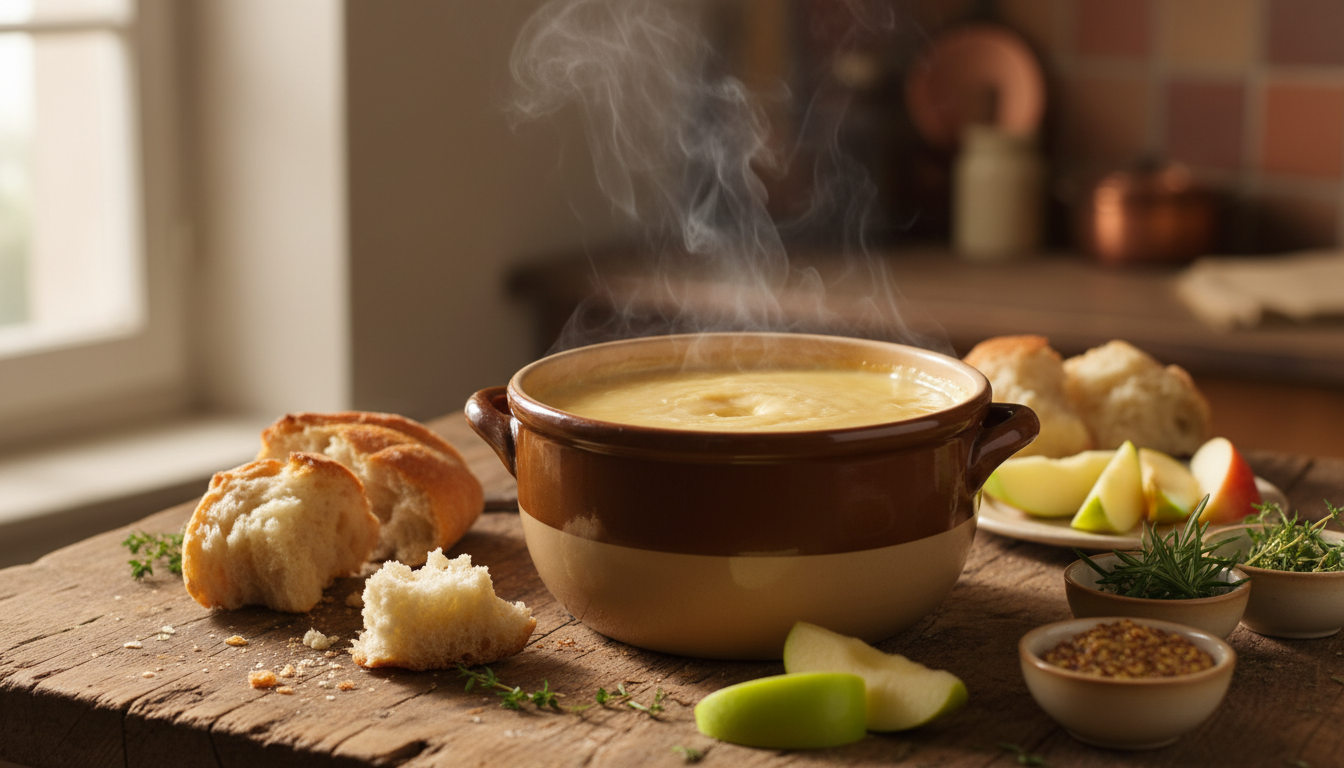découvrez notre recette gourmande de délice normand : une fondue fondante au camembert onctueux et au cidre traditionnel, parfaite pour un repas convivial et réconfortant.