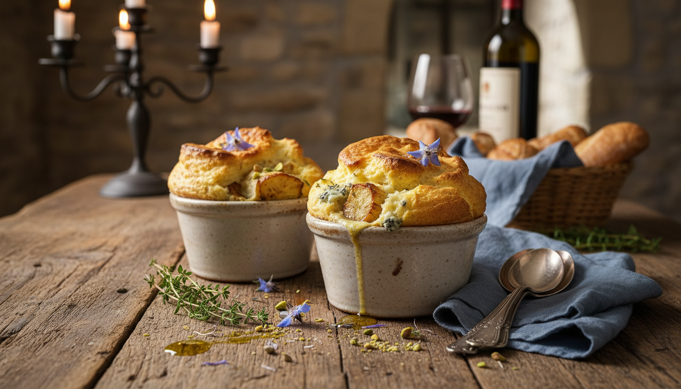 découvrez notre recette de soufflé au fromage bleu et topinambour, un délice aérien alliant saveurs raffinées et légèreté pour un plat gourmand et original.