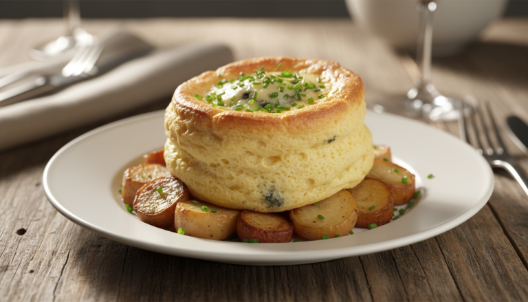découvrez notre recette de soufflé au fromage bleu et topinambour, un délice aérien qui marie saveurs délicates et originalité pour un plat gourmand et raffiné.