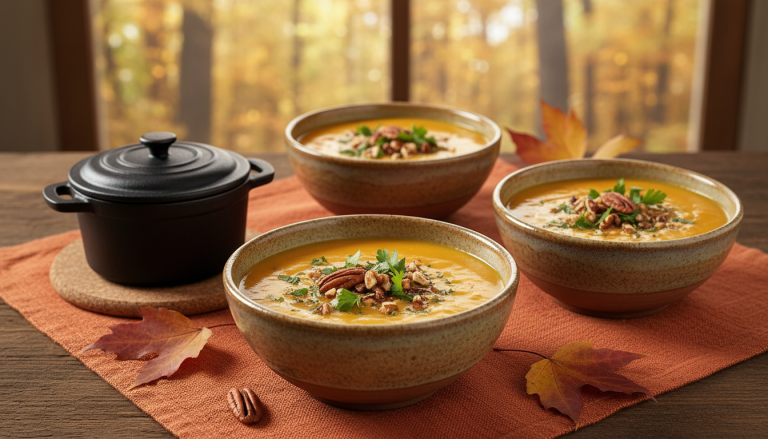 découvrez notre recette facile de soupe de potimarron au fromage de chèvre fondant, parfaite pour savourer un délice d'automne chaleureux et réconfortant.