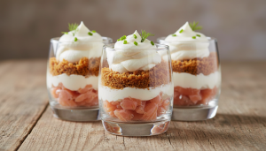 découvrez une recette gourmande de verrines alliant saumon, pain d'épices et fromage frais, idéale pour un apéritif élégant et savoureux.