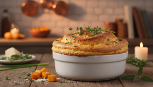 découvrez notre soufflé savoureux au fromage et à la courge, un délice fondant parfait pour un repas gourmand et raffiné.