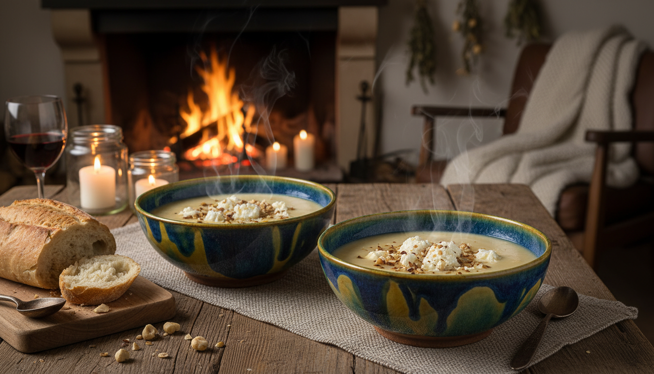 découvrez notre recette savoureuse et réconfortante de délice velouté de panais au fromage frais, idéale pour réchauffer vos soirées avec douceur et gourmandise.