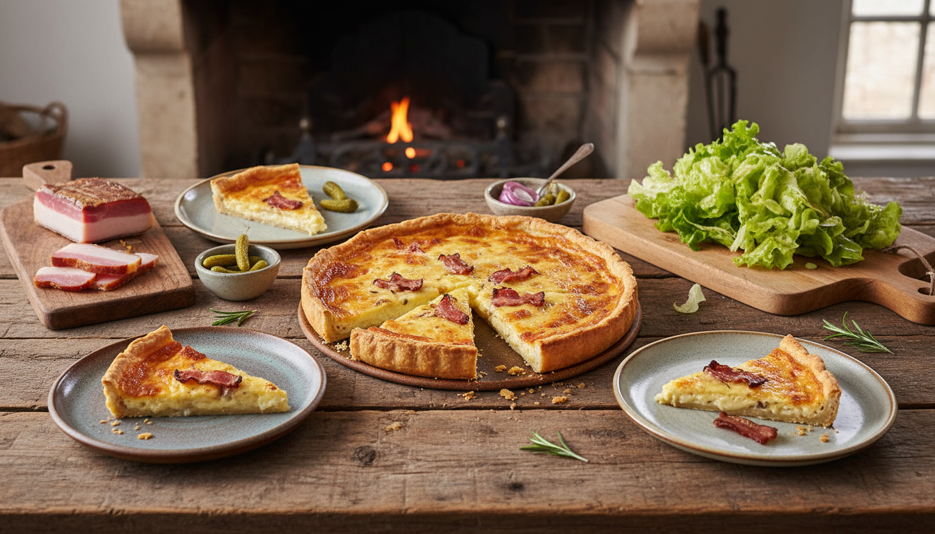 découvrez la recette gourmande de la tarte au fromage à raclette et lardons fumés, une délicieuse alliance de saveurs parfaite pour un repas convivial et chaleureux.