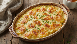 découvrez notre recette facile et savoureuse de gratin de pommes de terre au fromage à raclette, idéale pour un repas gourmand et réconfortant en famille.