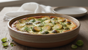 découvrez notre recette saine et gourmande de clafoutis léger aux choux de bruxelles, parfaite pour un repas équilibré et savoureux.