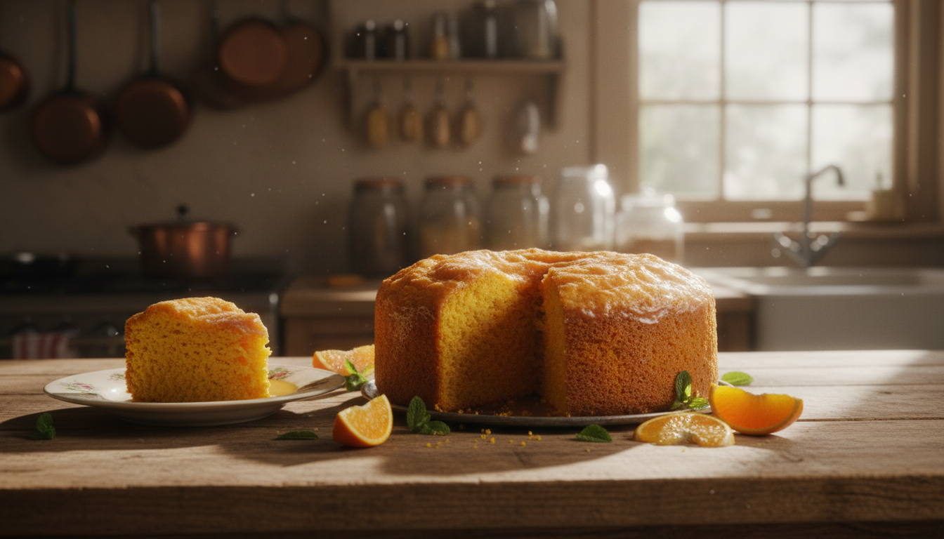 découvrez notre gâteau moelleux à l’orange, aux saveurs délicieusement réconfortantes qui rappellent les douceurs d’autrefois et émanent un parfum qui emplit chaleureusement votre cuisine.