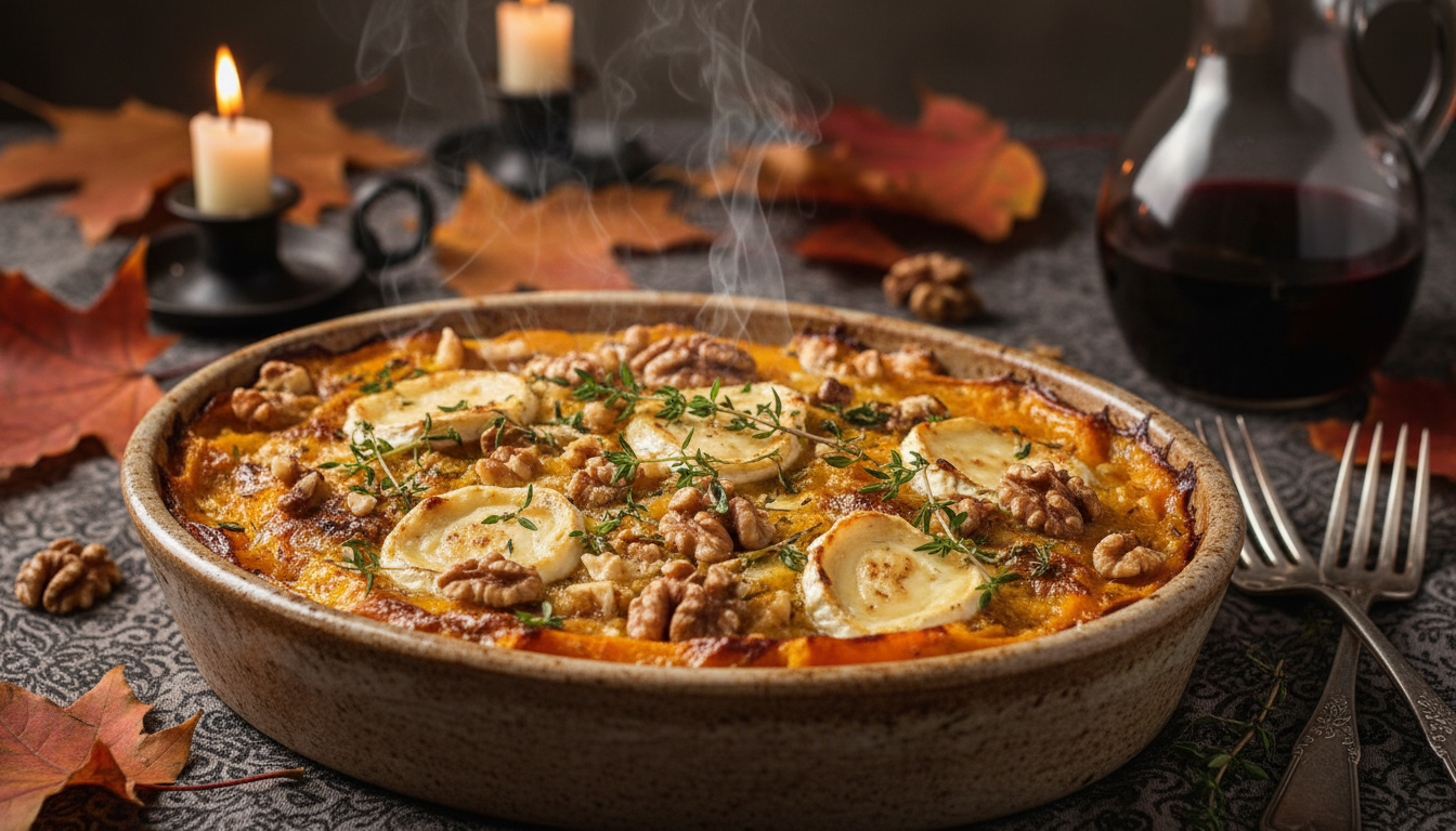 découvrez notre recette savoureuse de gratin de butternut au fromage de chèvre, un plat réconfortant et gourmand parfait pour toutes les occasions.