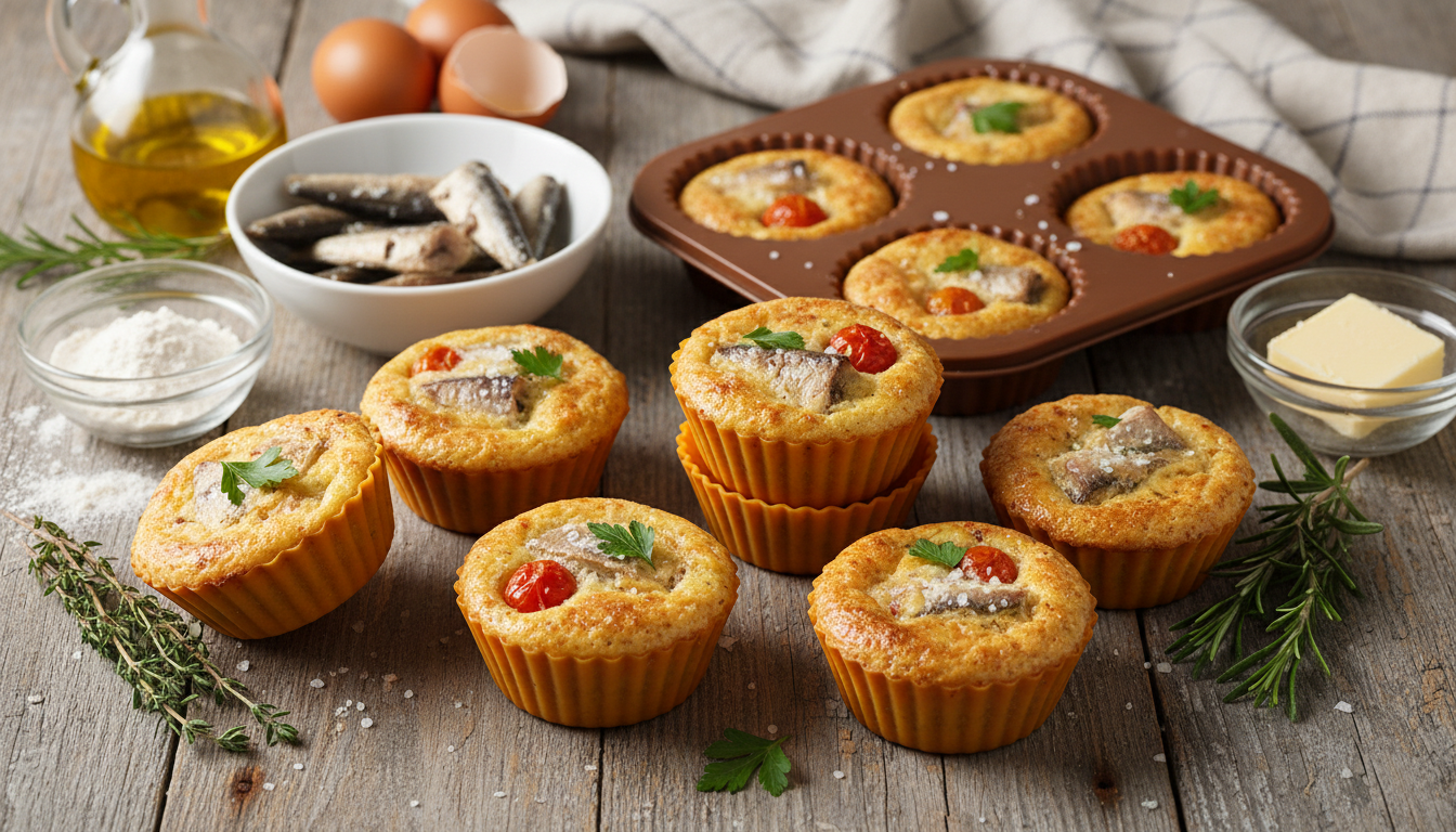 découvrez notre recette simple et savoureuse de mini clafoutis légers à la sardine en conserve, parfaits pour un apéritif gourmand et rapide à préparer.