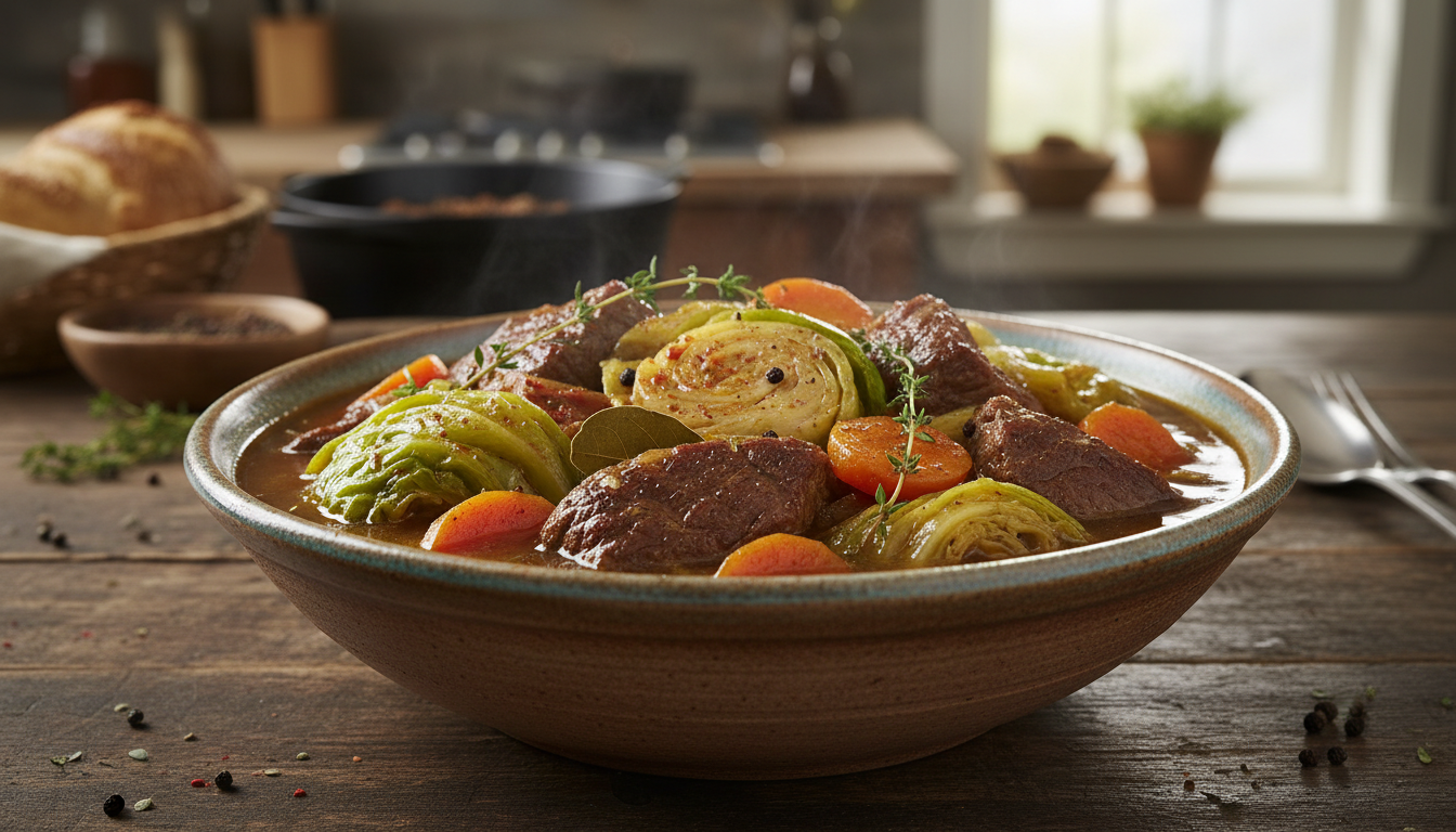 découvrez notre recette simple et savoureuse de ragoût de bœuf au chou, un plat réconfortant et délicieux parfait pour toute occasion.