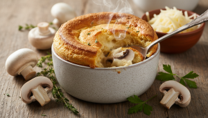 découvrez notre recette facile et gourmande de soufflé aux champignons de paris et fromage fondant, un plat délicieux pour régaler toute la famille.