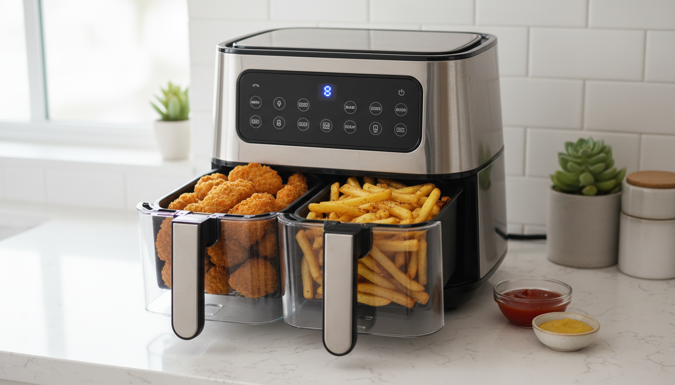 découvrez notre essai complet de la friteuse sans huile oqcsuat 10l, dotée d'un double compartiment pour une cuisson efficace et polyvalente, idéale pour préparer des repas sains et variés.