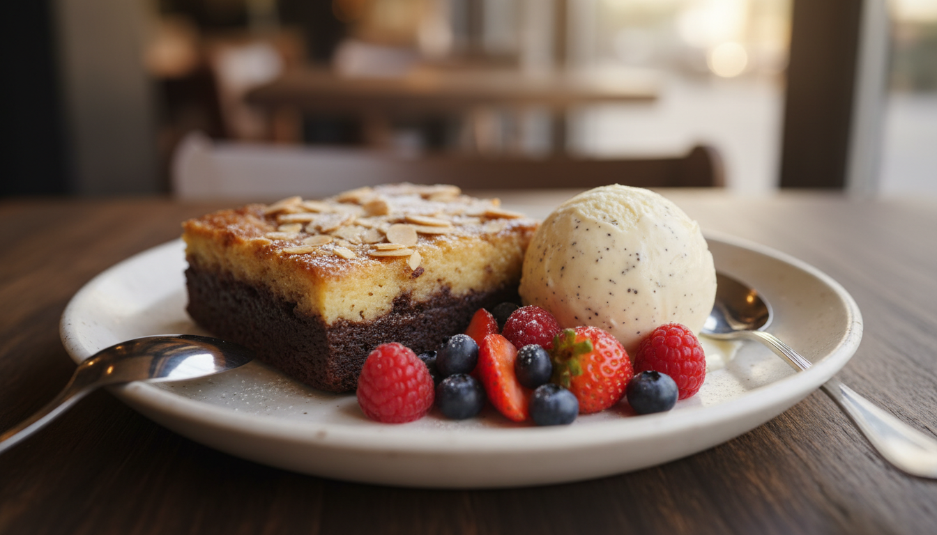 découvrez notre frangipane revisitée façon brownie, alliant une texture fondante à un goût d’amande irrésistible pour régaler tous les gourmands.