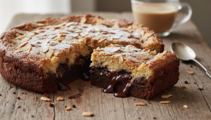 découvrez notre frangipane revisitée façon brownie, alliant une texture fondante à un goût d’amande irrésistible, pour le plaisir de tous les gourmands.