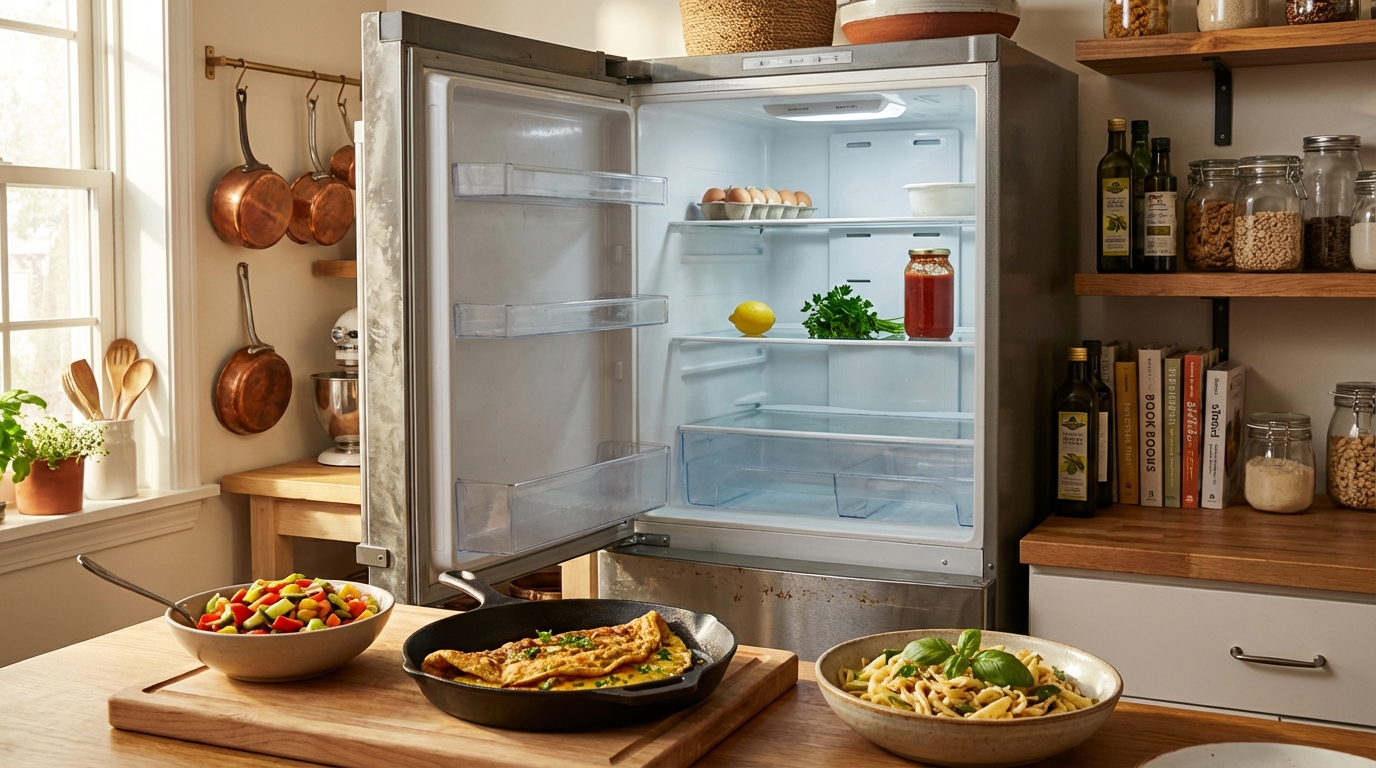 frigo presque vide ? découvrez nos astuces ingénieuses pour cuisiner facilement sans avoir besoin d'aller au supermarché. économisez du temps et réduisez le gaspillage alimentaire !