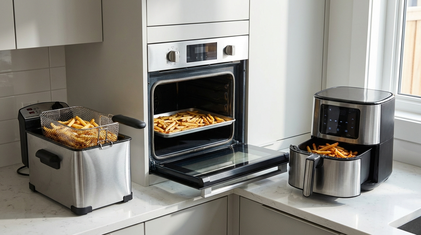 comparez la consommation d'énergie et les coûts d'utilisation des friteuses, fours et airfryers pour choisir l'appareil de cuisson le plus économique pour votre cuisine.