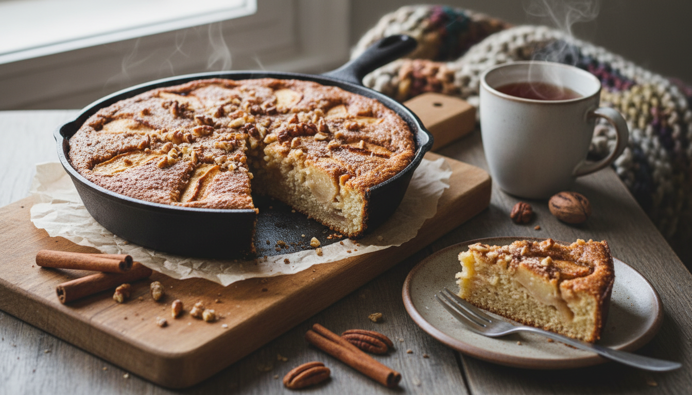 découvrez la recette express du gâteau aux pommes à la poêle, sans four, pour un dessert gourmand et réconfortant à partager en toute simplicité.