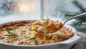 découvrez notre gratin de butternut au fromage frais, une recette réconfortante alliant douceur fondante, herbes fraîches et crème onctueuse, parfaite pour réchauffer vos soirées d’hiver.