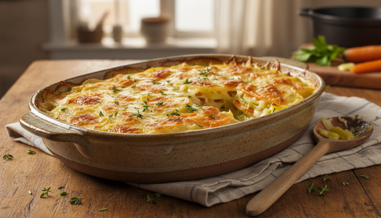 découvrez notre recette facile et savoureuse de gratin fondant aux pommes de terre, poireaux et carottes, pour un plat doré et réconfortant en toute simplicité.
