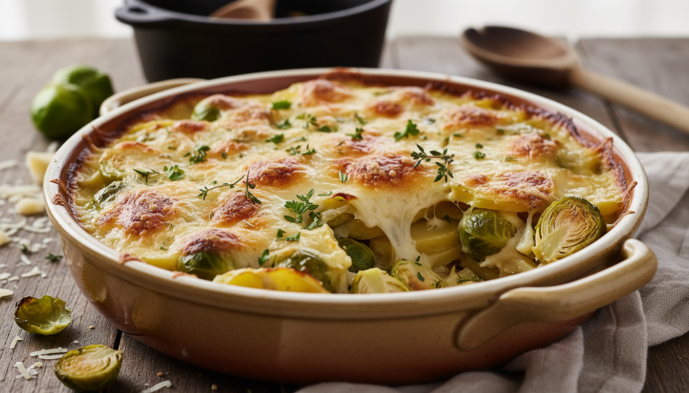 découvrez comment une cuisson préparatoire parfaite sublime notre gratin hivernal de choux de bruxelles et pommes de terre, un plat réconfortant et savoureux pour les saisons froides.