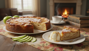 découvrez la recette secrète de julie andrieu pour un gâteau aux pommes gourmand, bien meilleur que la traditionnelle tarte. un délice à ne pas manquer !
