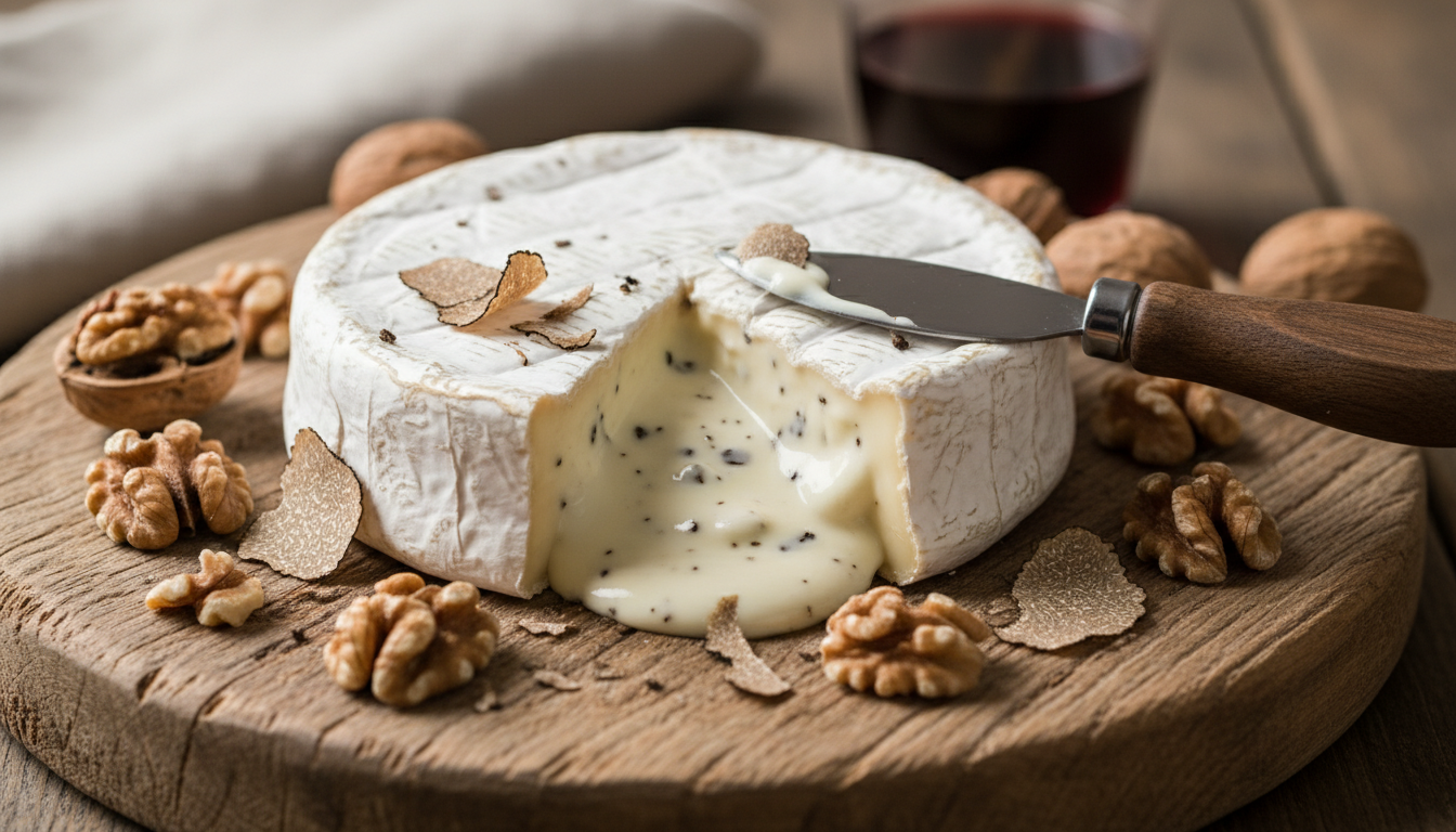 découvrez le brie truffé maison de noémie honiat, une alliance parfaite d'élégance et de gourmandise à prix doux, idéale pour sublimer votre plateau de fromages.
