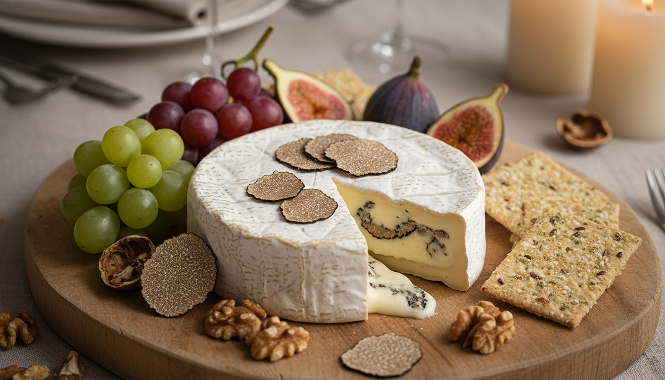 découvrez le brie truffé maison de noémie honiat, une alliance parfaite entre élégance gourmande et prix doux, idéale pour sublimer votre plateau de fromages avec finesse et saveur.