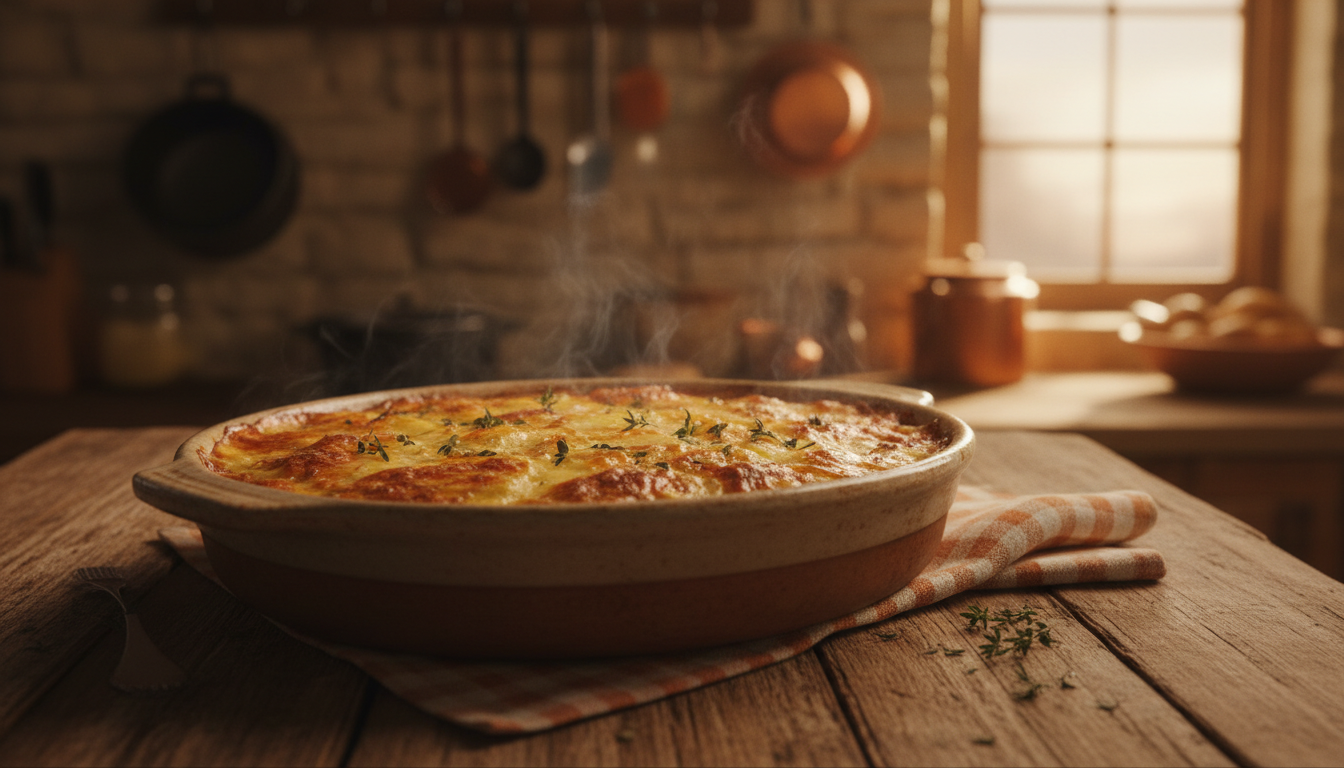 découvrez notre recette de gratin hivernal réconfortant avec des pommes de terre fondantes, sans crème ni fromage, pour un plat léger et savoureux.