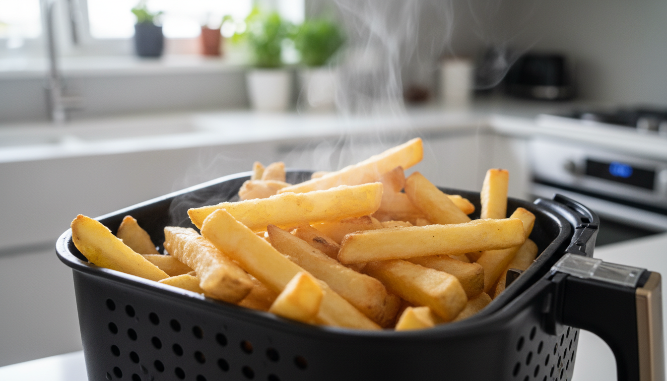 découvrez le secret pour des frites croustillantes et parfaites avec votre airfryer grâce à l'astuce simple de l'eau chaude révélée dans cet article.