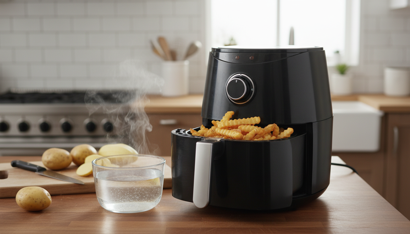découvrez comment obtenir des frites parfaites avec votre airfryer grâce à une astuce simple : l'utilisation de l'eau chaude pour un résultat croustillant et savoureux à chaque fois.