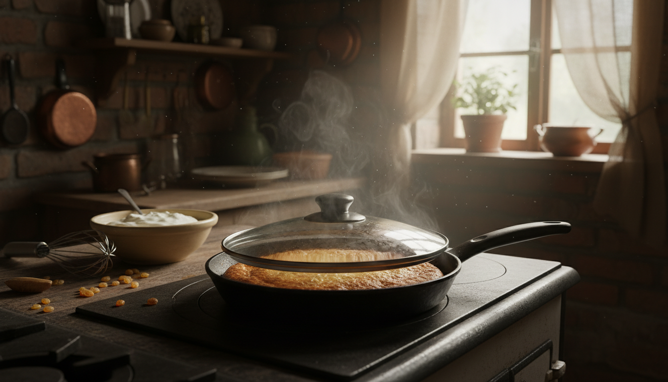 découvrez le secret du gâteau au yaourt à la poêle de grand-mère pour obtenir une texture dorée et fondante, un goût unique qu'aucun four ne peut égaler.