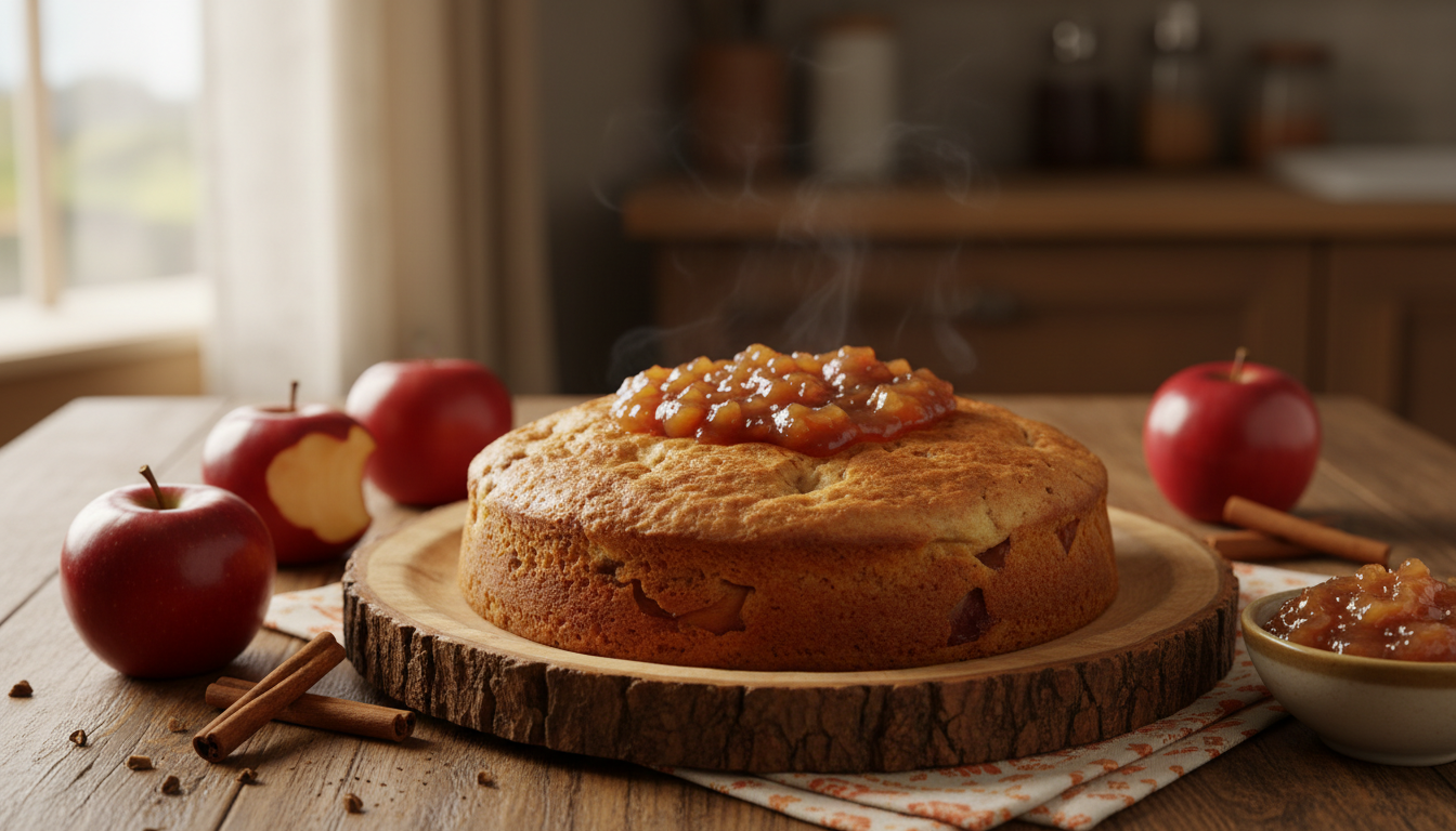 découvrez notre recette de moelleux maison sans œufs à la compote de pommes et à la cannelle, idéal pour un goûter gourmand et sain.