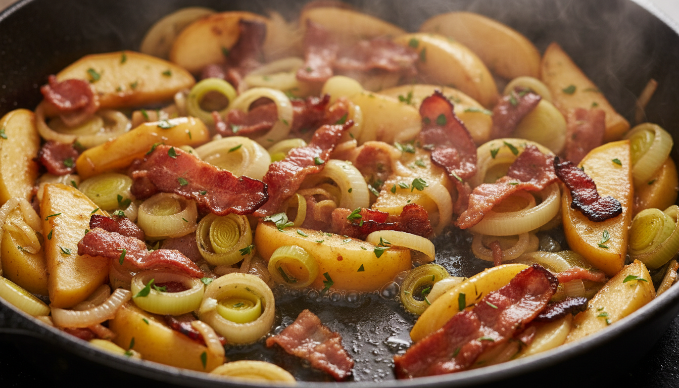 découvrez notre poêlée hivernale aux poireaux, pommes et lardons : une recette simple, savoureuse et réconfortante qui rassemble toute la famille autour d'un délicieux plat de saison.