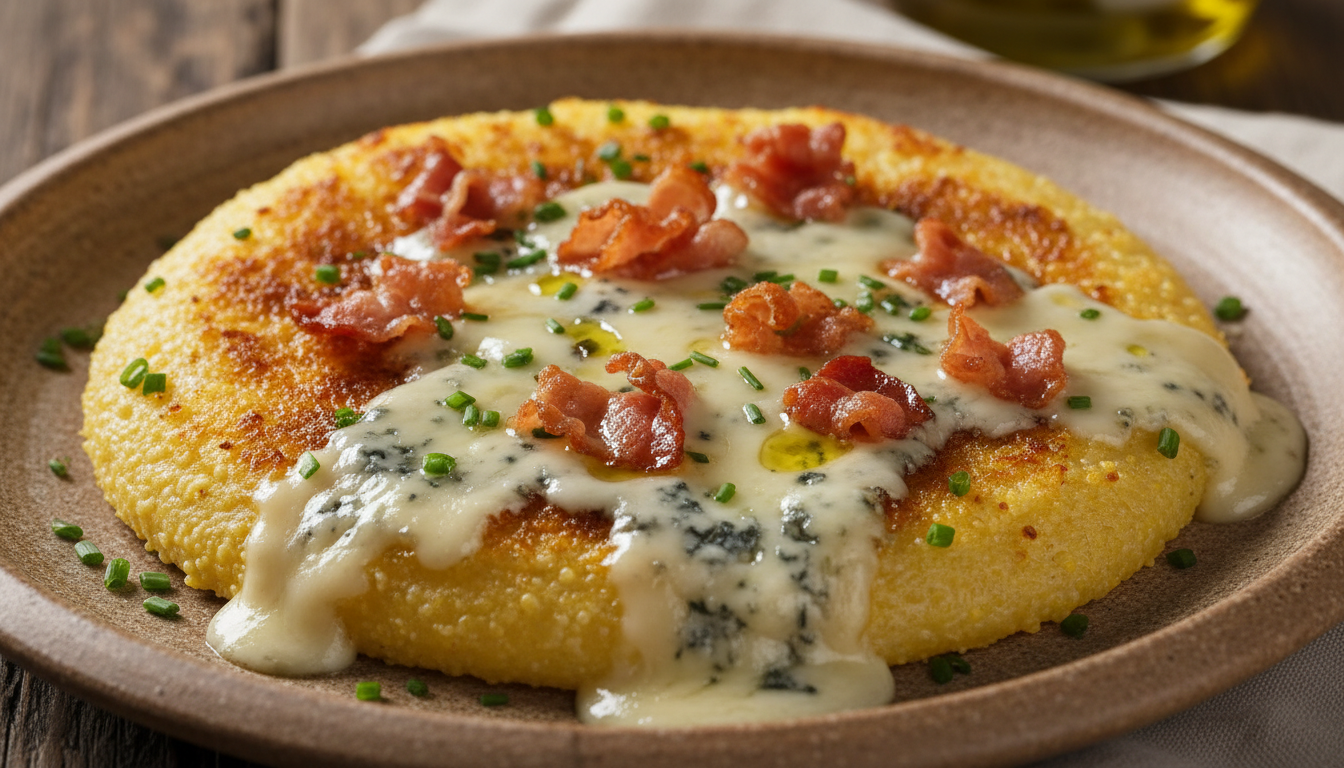 découvrez notre recette irrésistible de polenta gratinée onctueuse au gorgonzola fondant, rehaussée par la pancetta croustillante. un plat savoureux et convivial à ne pas manquer !