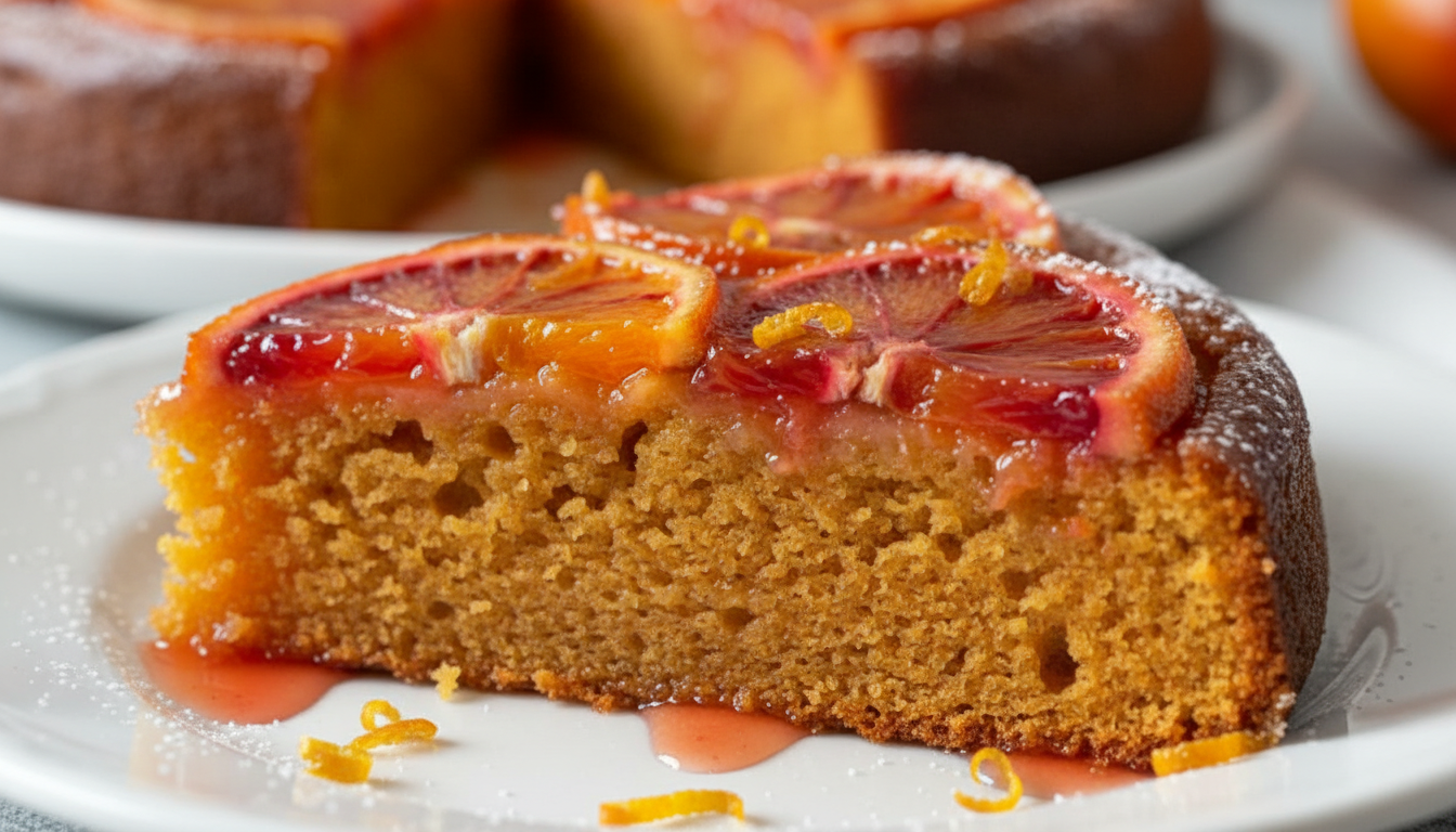 découvrez ce gâteau à l’orange sanguine, une alliance parfaite entre la tarte tatin et la douceur d’un cake, pour sublimer vos desserts d’hiver avec une touche fruitée et originale.
