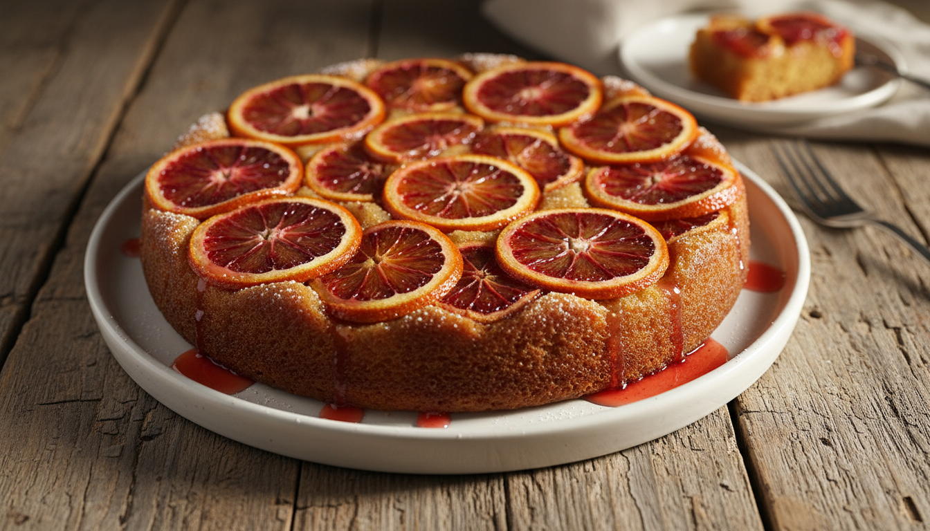 découvrez un gâteau d'hiver unique alliant la tarte tatin et la douceur d'un cake à l'orange sanguine, pour des desserts gourmands et surprenants.